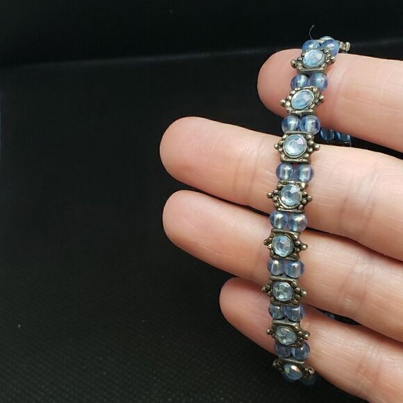 BLUE Beaded Stretch Bracelet - Picture 4 of 4